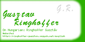 gusztav ringhoffer business card