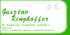 gusztav ringhoffer business card